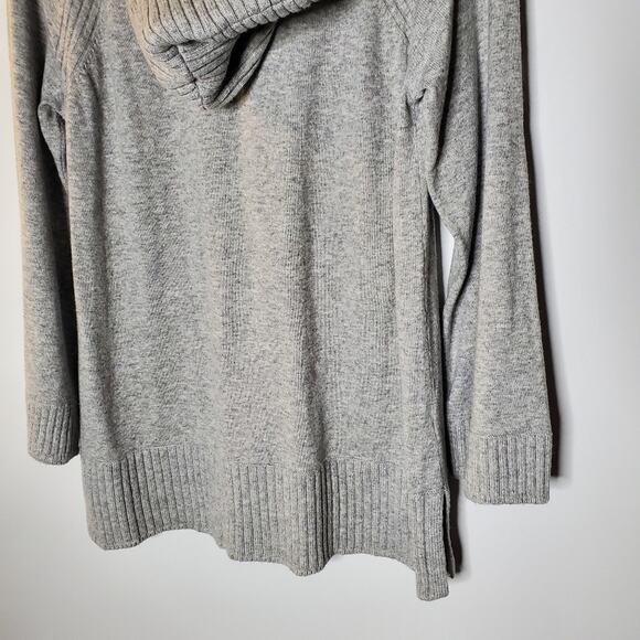 Ann Taylor Lt grey Wool blend hooded sweater with ribbed slouchy fit Large - Picture 7 of 8